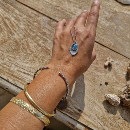 Blue Kyanite Lotus Necklace