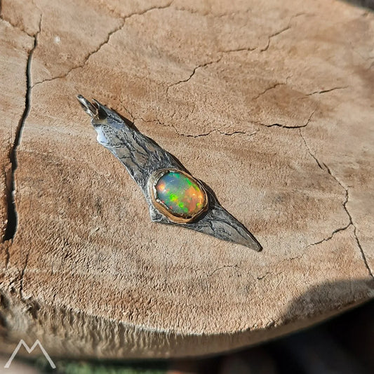 1/1 Ethiopian opal 18k Gold & Sterling Israel land - Pyāra Designs