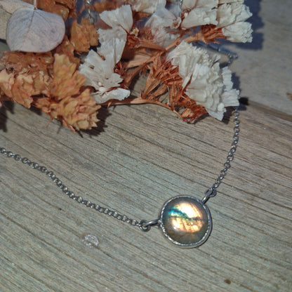 Multicolored Eye Labradorite Silver Classy Choker - Pyāra Designs