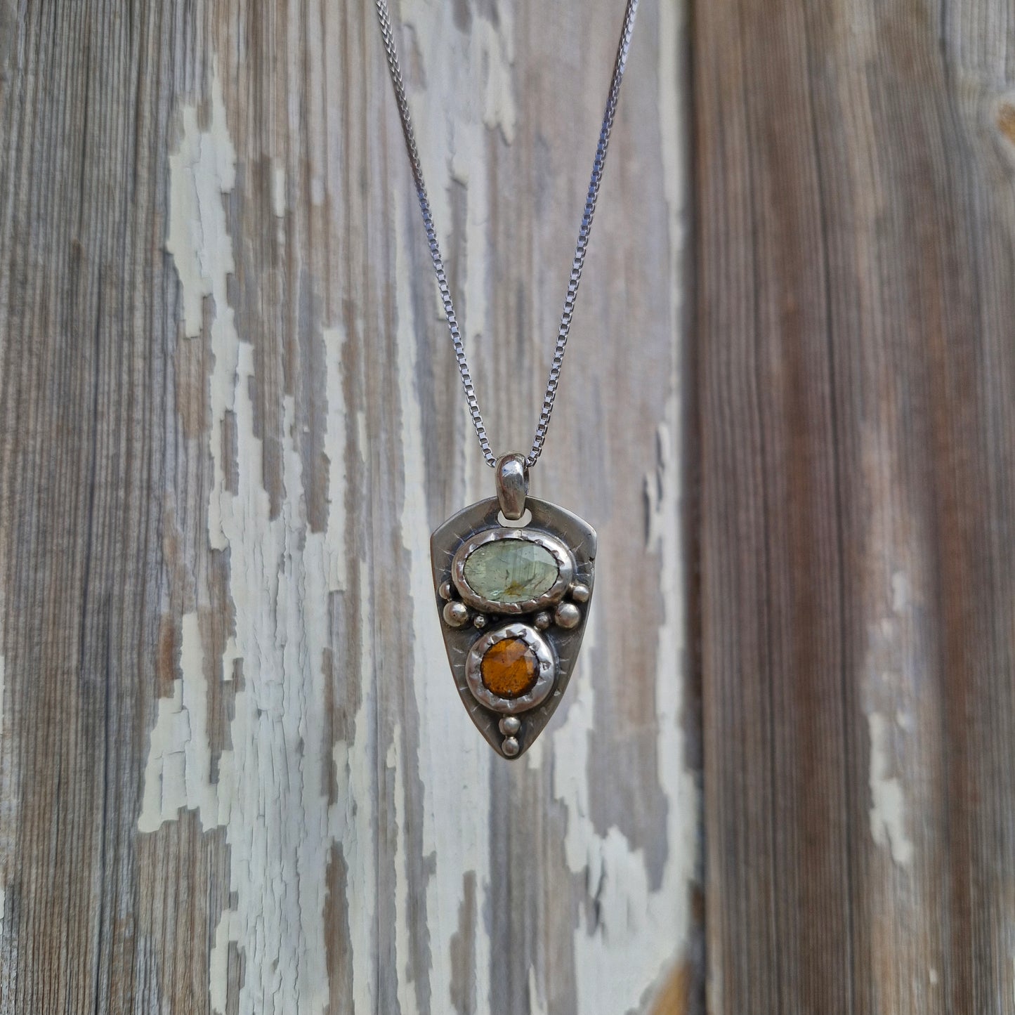 Green & Orange kaynite Gemstones Necklace - Pyāra Designs