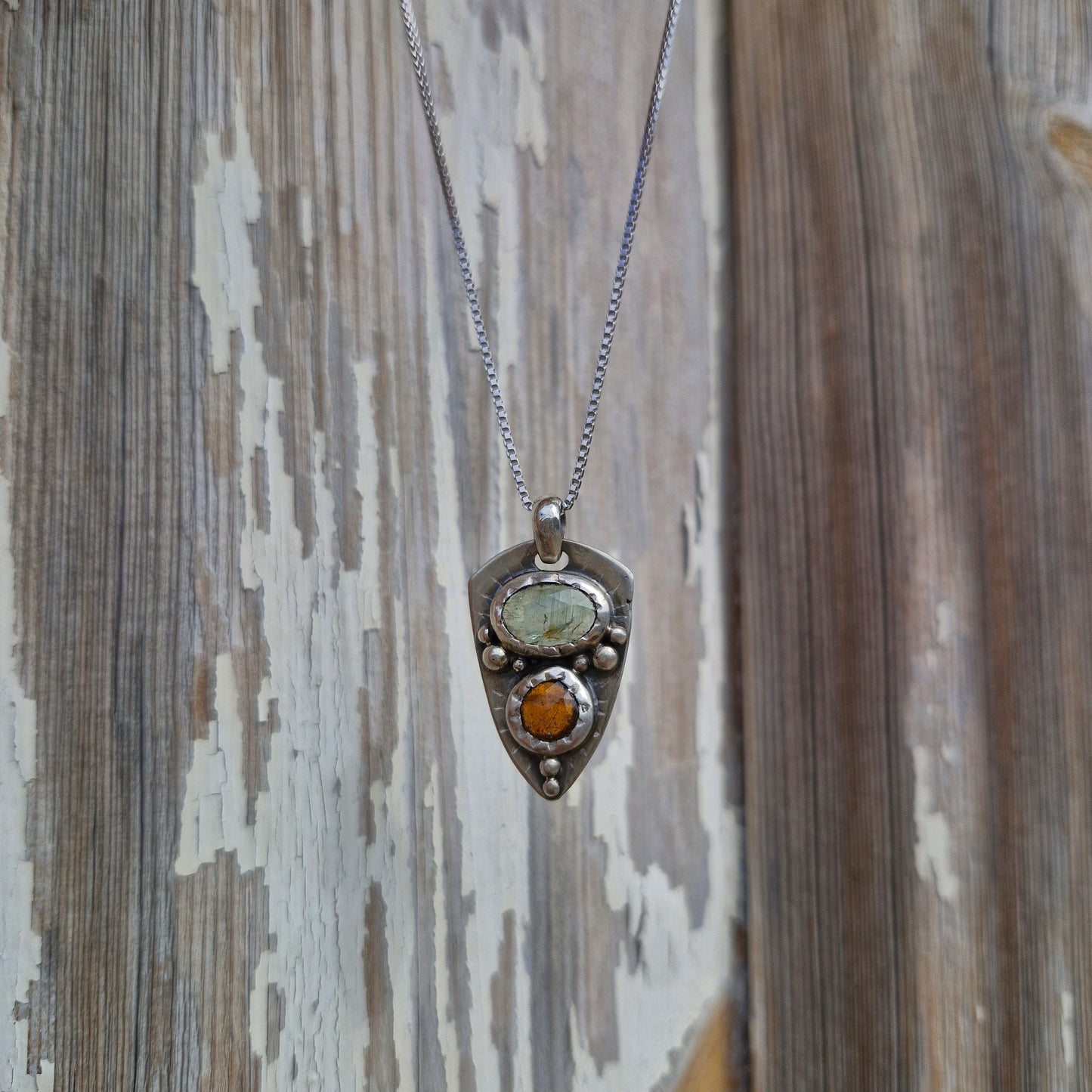 Green & Orange kaynite Gemstones Necklace - Pyāra Designs