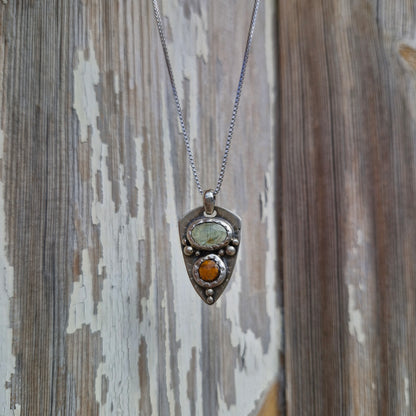Green & Orange kaynite Gemstones Necklace - Pyāra Designs