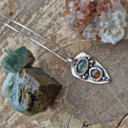 Green & Orange kaynite Gemstones Necklace - Pyāra Designs