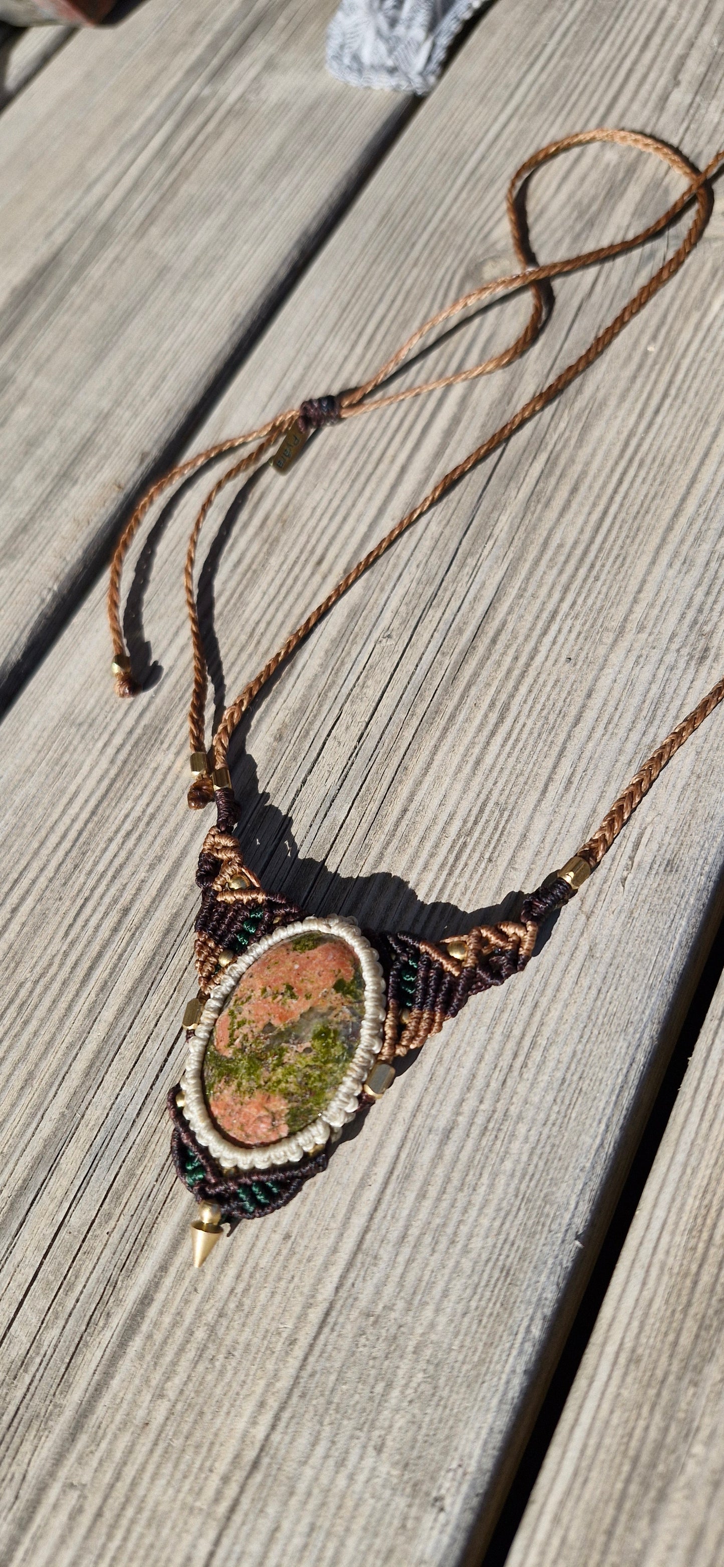 Kaynite Gemstone Unique Macrame Necklace - Pyāra Designs