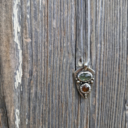 Green & Orange kaynite Gemstones Necklace - Pyāra Designs