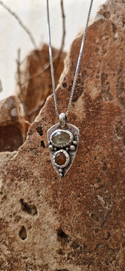 Green & Orange kaynite Gemstones Necklace - Pyāra Designs