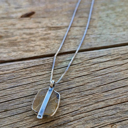 Golden Rutilated Quartz Unisex Long Necklace - Pyāra Designs