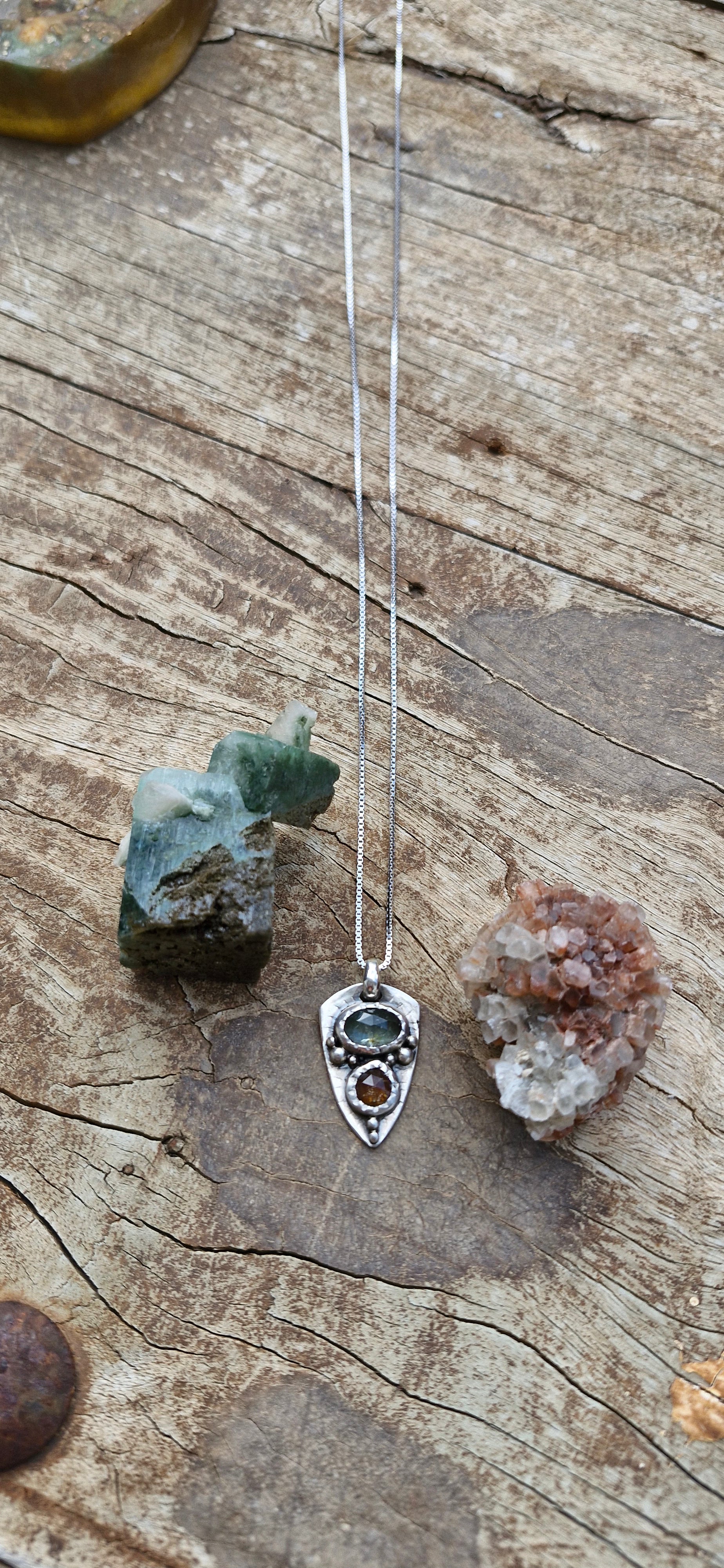 Green & Orange kaynite Gemstones Necklace - Pyāra Designs