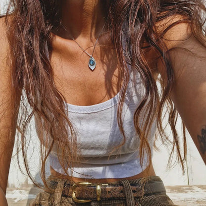 Blue Kyanite Lotus Necklace