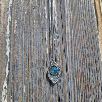 Blue Kyanite Lotus Necklace